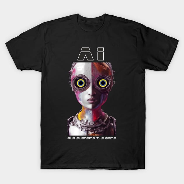 Balancing AI's Benefits and Risks T-Shirt by Aleksandar NIkolic